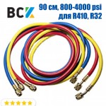 Шланг зарядний 90 см, 800-4000 psi ICE LOONG CH-800-90 (3шт), 1/4-5/16 - для R410, R32