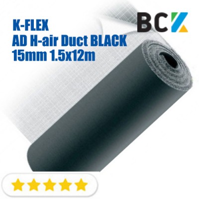 Рулон K-FLEX AD H-air Duct BLACK 15mm 1.5x12m ізоляція каучукова листова самоклеюча продаж рулоном Рулон K-FLEX AD H-air Duct BLACK 15mm 1.5x12m ізоляція каучукова листова самоклеюча продаж рулоном