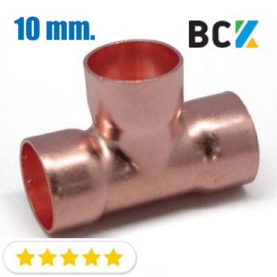 Трійник 10 мм з'єднувач відвід мідний метричний під пайку M-M-M (5130)