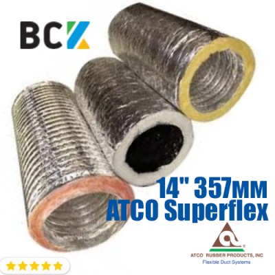 Повітропровід гнучкий ізольований 14" 357мм 10м. ATCO Superflex мінеральна вата d350 США для вентиляції і кондиціонування Повітропровід гнучкий ізольований 14" 357мм 10м. ATCO Superflex мінеральна вата d350 США для вентиляції і кондиціонування